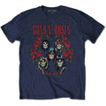 Guns N' Roses Unisex T-Shirt: Skulls Wreath (Navy Blue)