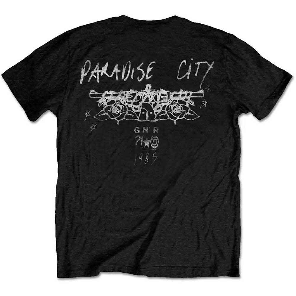 Guns N' Roses Unisex T-Shirt: Paradise City Stars (Black) (Back Print)