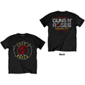 Guns N' Roses Unisex T-Shirt: Rose Circle Paradise City (Black) (Back Print)