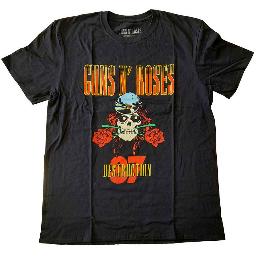 Guns N' Roses Unisex T-Shirt: UK Tour '87 (Black) (Back Print)