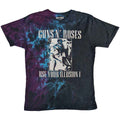 Guns N' Roses Unisex T-Shirt: Use Your Illusion Monochrome (Blue) (Wash Collection)