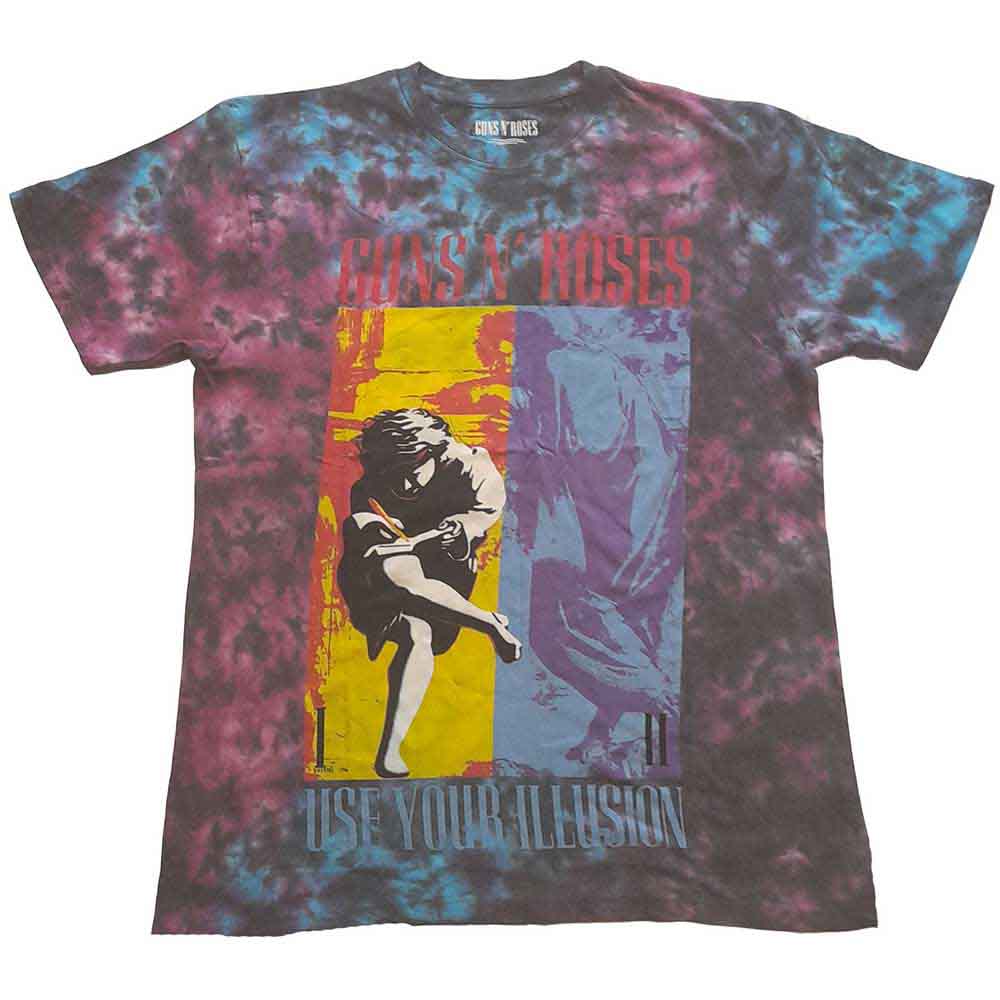 Guns N' Roses Unisex T-Shirt: Use Your Illusion (Blue) (Wash Collection)