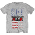 Guns N' Roses Unisex T-Shirt: US Flag in Logo (Heather Grey)