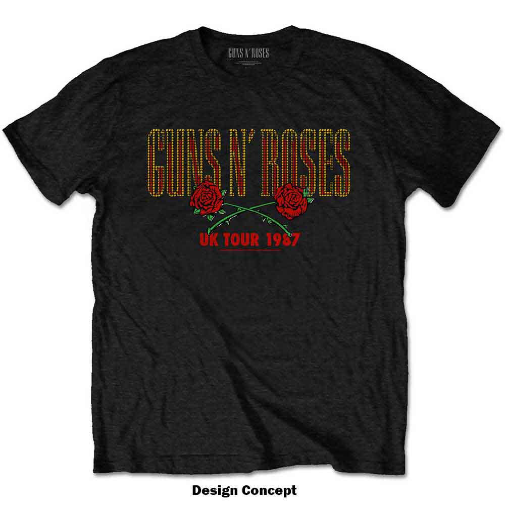 Guns N' Roses Unisex T-Shirt: 87 Tour (Black) (Embellished)