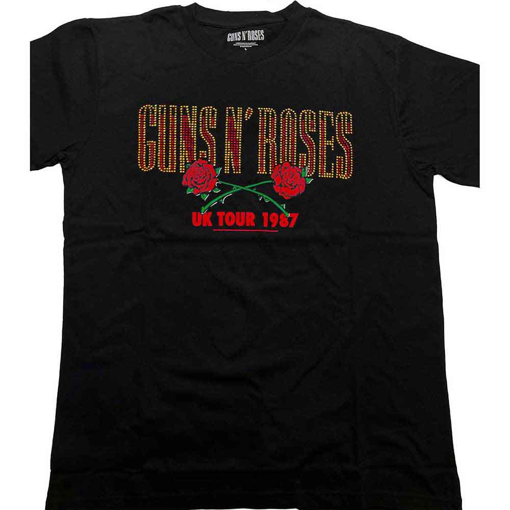 Guns N' Roses Unisex T-Shirt: 87 Tour (Black) (Embellished)