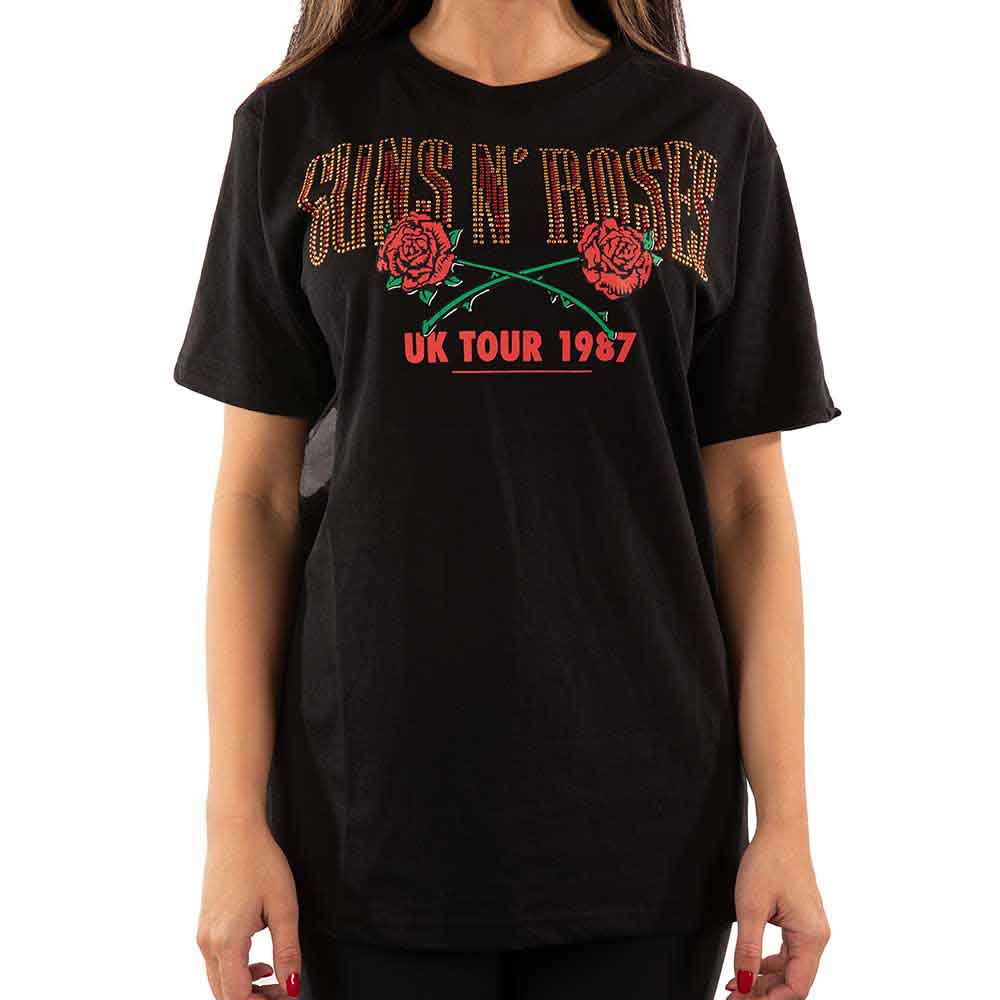 Guns N' Roses Unisex T-Shirt: 87 Tour (Black) (Embellished)