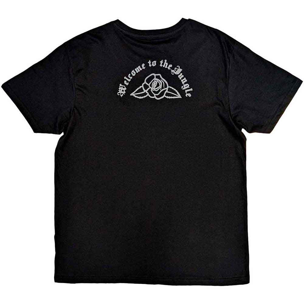 Guns N' Roses Unisex T-Shirt: Classic Bullet Mono (Black) (Back Print)
