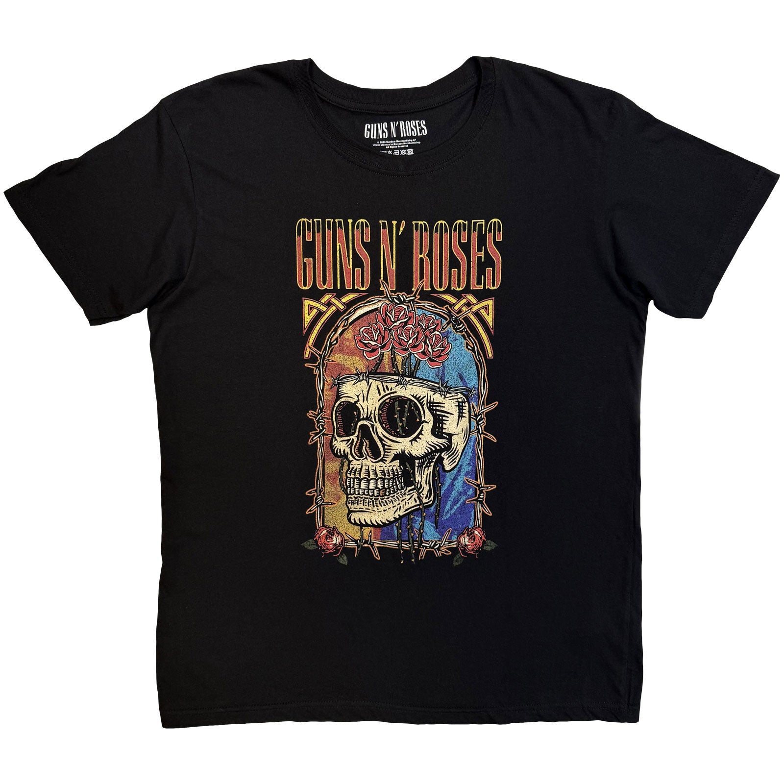 Guns N' Roses Unisex T-Shirt: North American Tour Skull (Black) (Back Print)