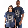 Guns N' Roses Unisex T-Shirt: Faded Skull (Blue)