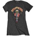 Guns N' Roses Ladies T-Shirt: Dripping Dagger (Charcoal Grey)