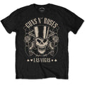 Guns N' Roses Unisex T-Shirt: Top Hat, Skull & Pistols Las Vegas (Black)