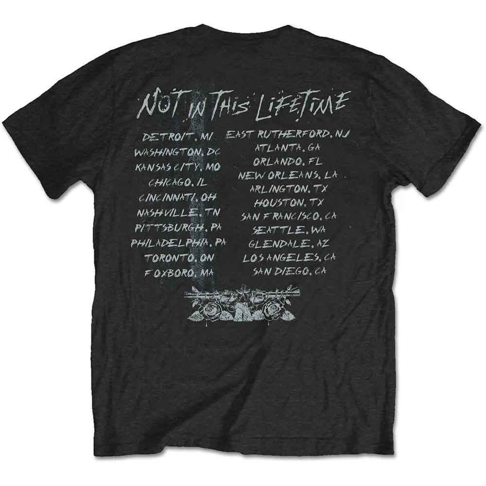 Guns N' Roses Unisex T-Shirt: Not in this Lifetime Tour Xerox (Black) (Back Print)