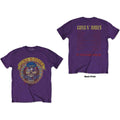 Guns N' Roses Unisex T-Shirt: Skull Circle (Purple) (Back Print)