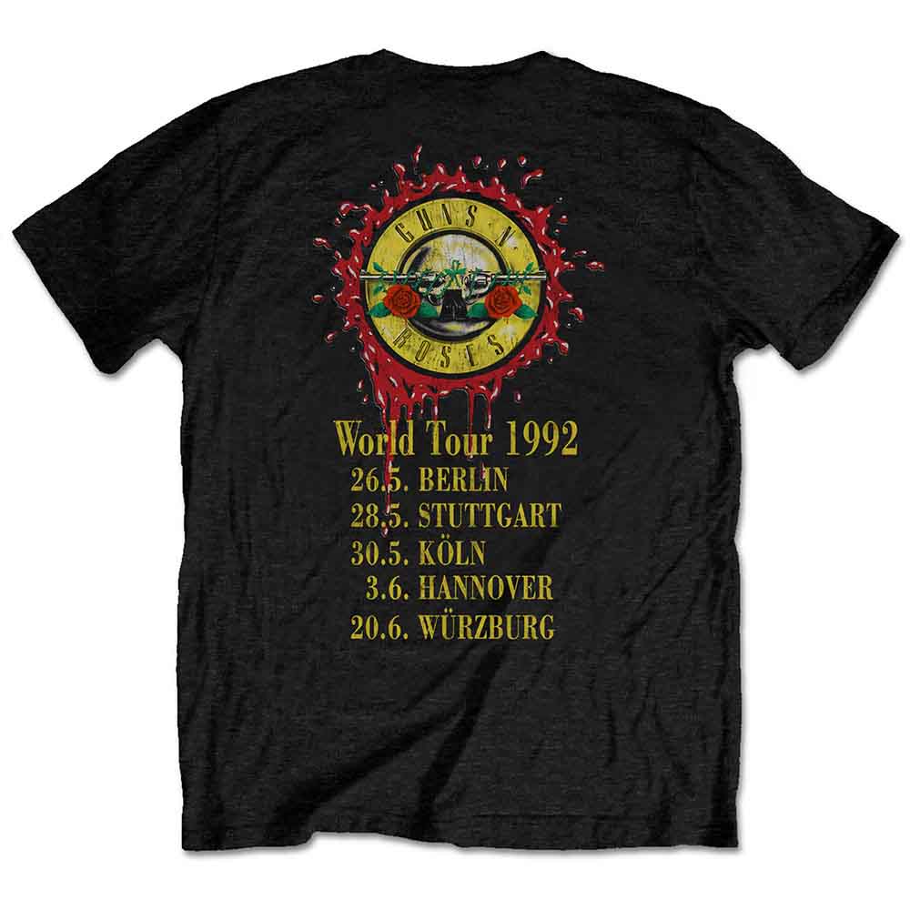 Guns N' Roses Unisex T-Shirt: Use Your Illusion World Tour (Black) (Back Print)