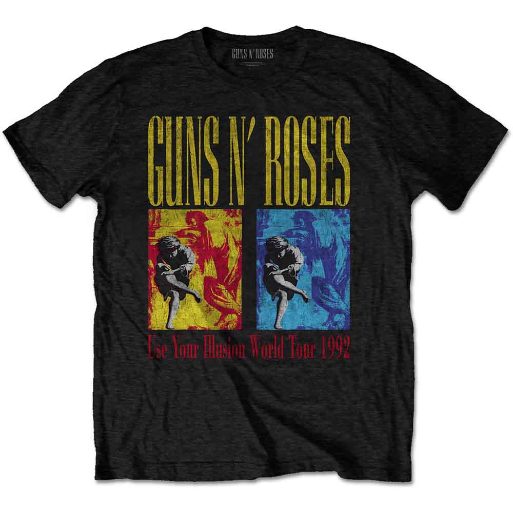Guns N' Roses Unisex T-Shirt: Use Your Illusion World Tour (Black) (Back Print)