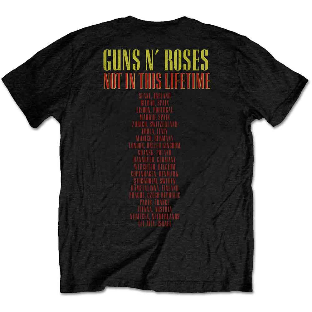Guns N' Roses Unisex T-Shirt: Pistols & Roses (Black) (Back Print)