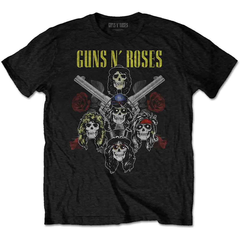 Guns N' Roses Unisex T-Shirt: Pistols & Roses (Black) (Back Print)