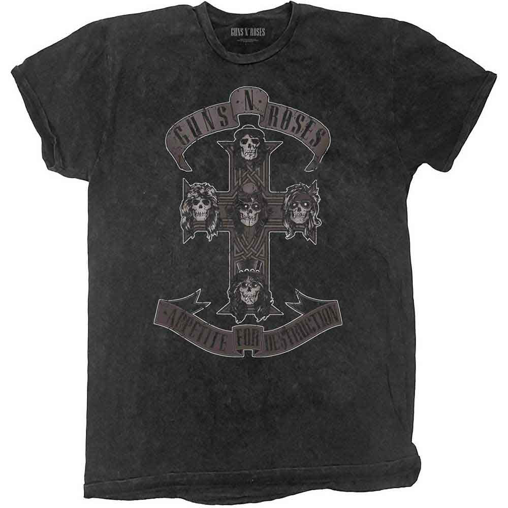Guns N' Roses Kids T-Shirt: Monochrome Cross (Black) (Wash Collection)