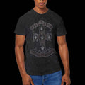 Guns N' Roses Unisex T-Shirt: Monochrome Cross (Dip-Dye On Black) (Wash Collection)