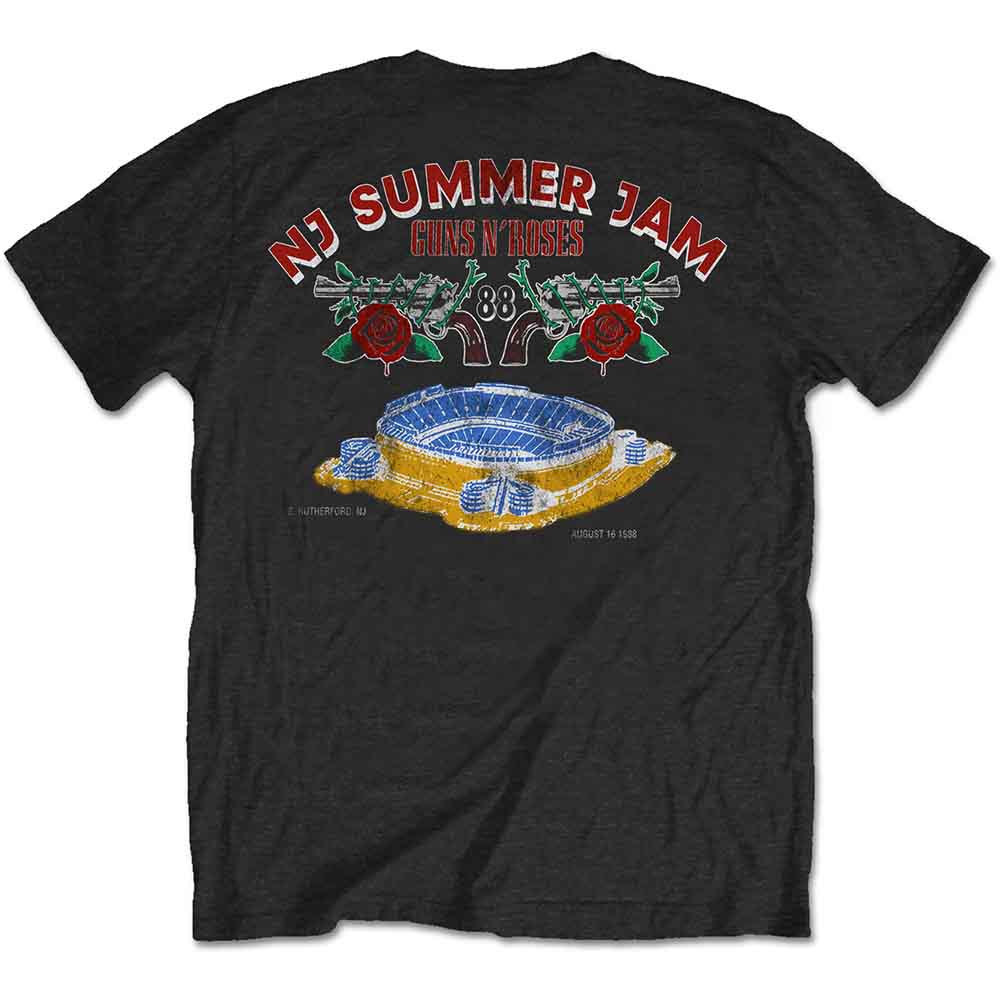 Guns N' Roses Unisex T-Shirt: NJ Summer Jam 1988 (Black) (Back Print)