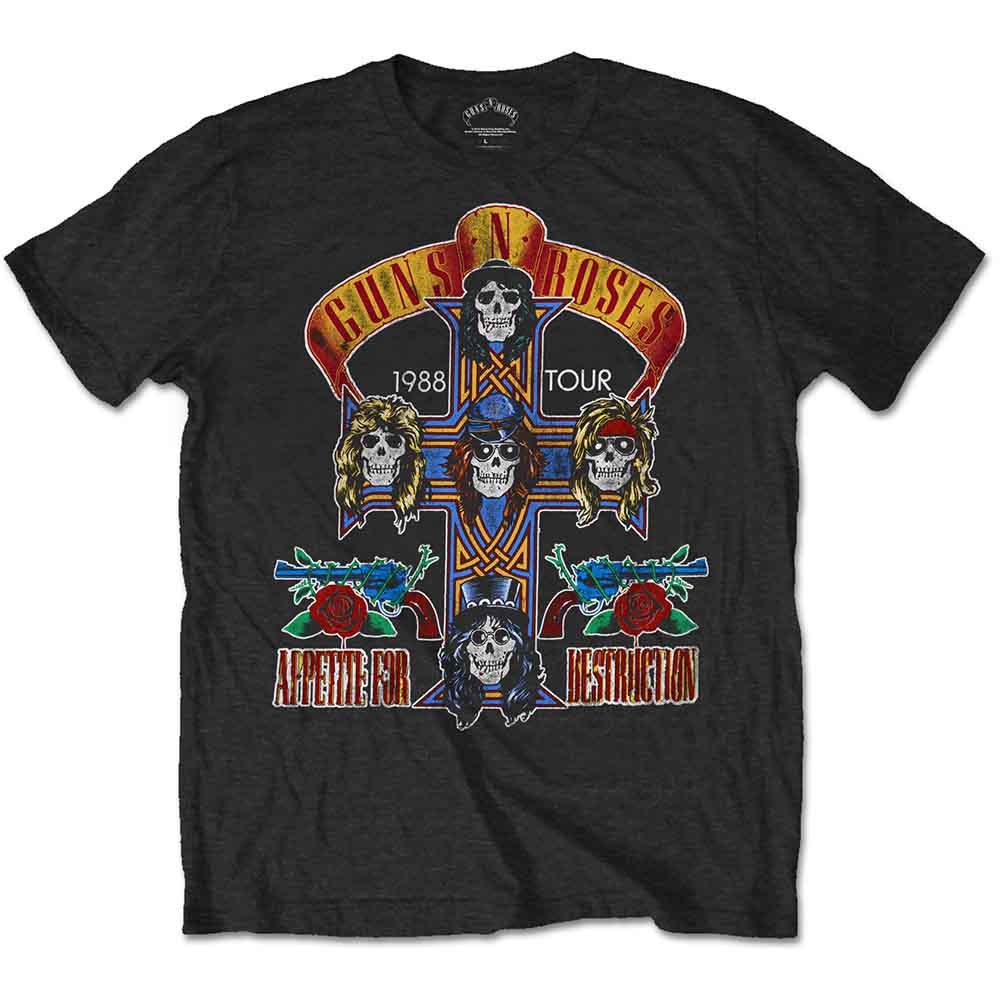 Guns N' Roses Unisex T-Shirt: NJ Summer Jam 1988 (Black) (Back Print)