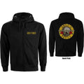 Guns N' Roses Ladies Zipped Hoodie: Classic Logo (Black) (Back Print)