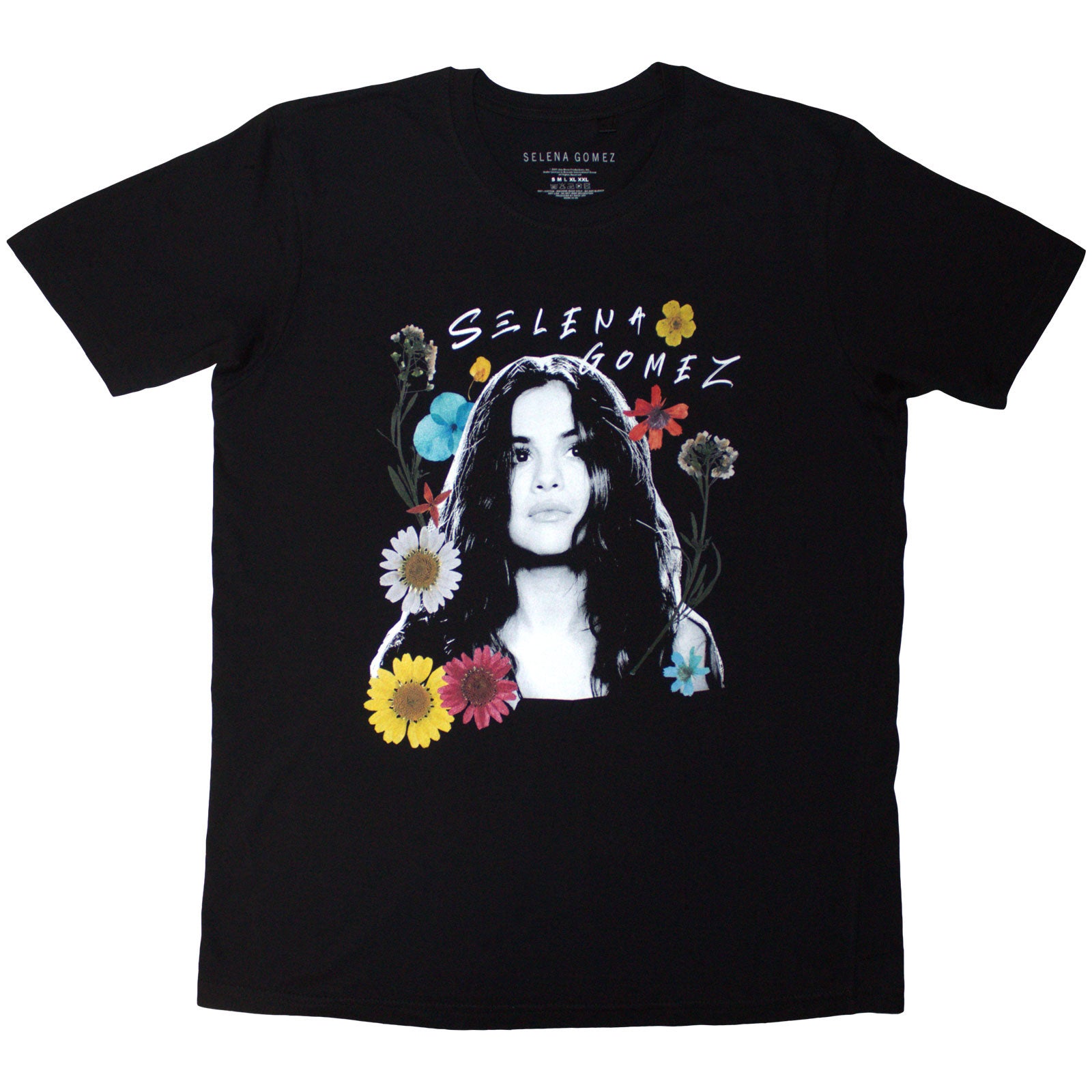 Selena Gomez Unisex T-Shirt: Floral Collage (Black)