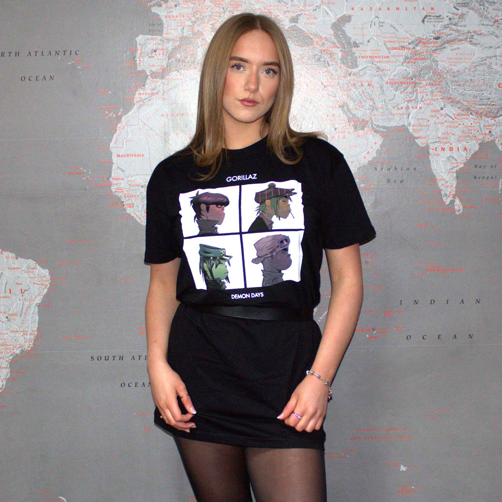 Gorillaz Ladies T-Shirt Dress: Demon Days (Black)