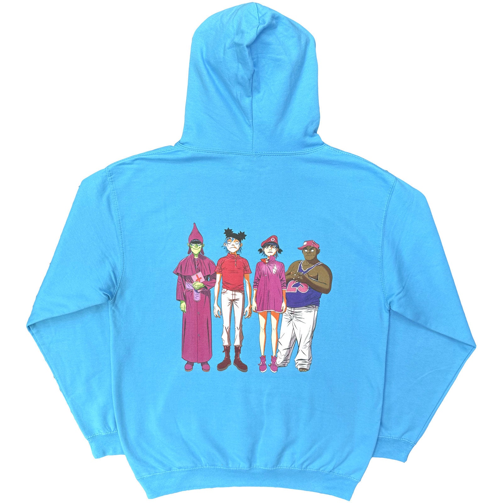 Gorillaz Unisex Pullover Hoodie: Cracker Island (Light Blue) (Back Print)