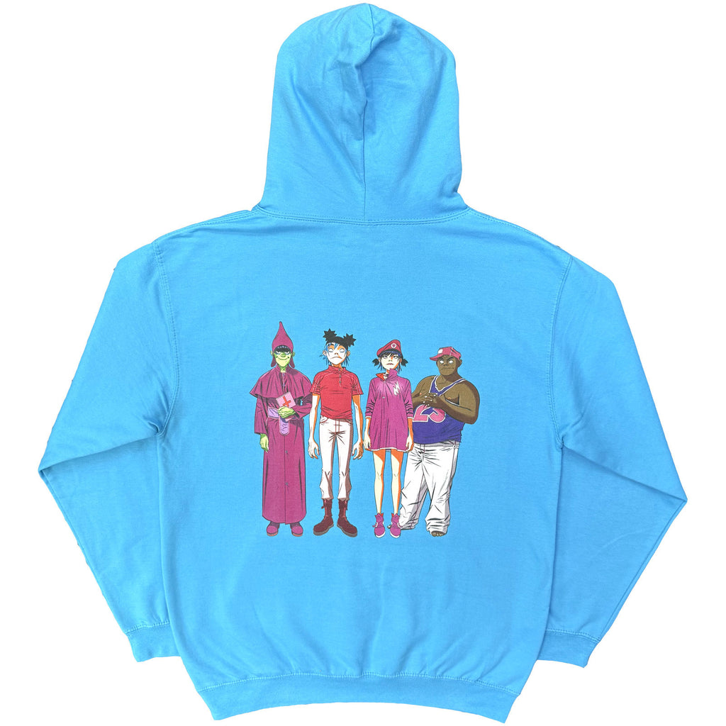 Gorillaz Unisex Pullover Hoodie: Cracker Island (Light Blue) (Back Print)