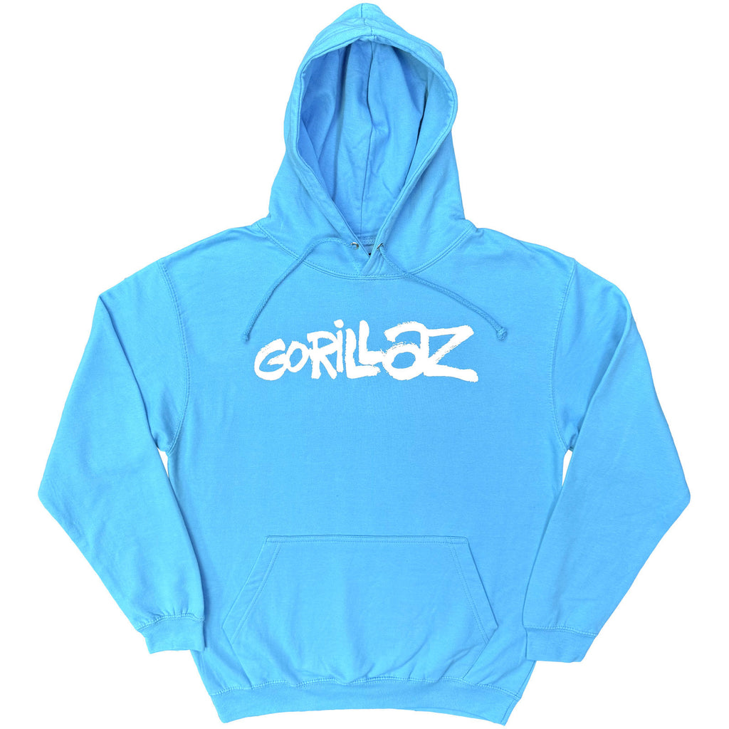 Gorillaz Unisex Pullover Hoodie: Cracker Island (Light Blue) (Back Print)