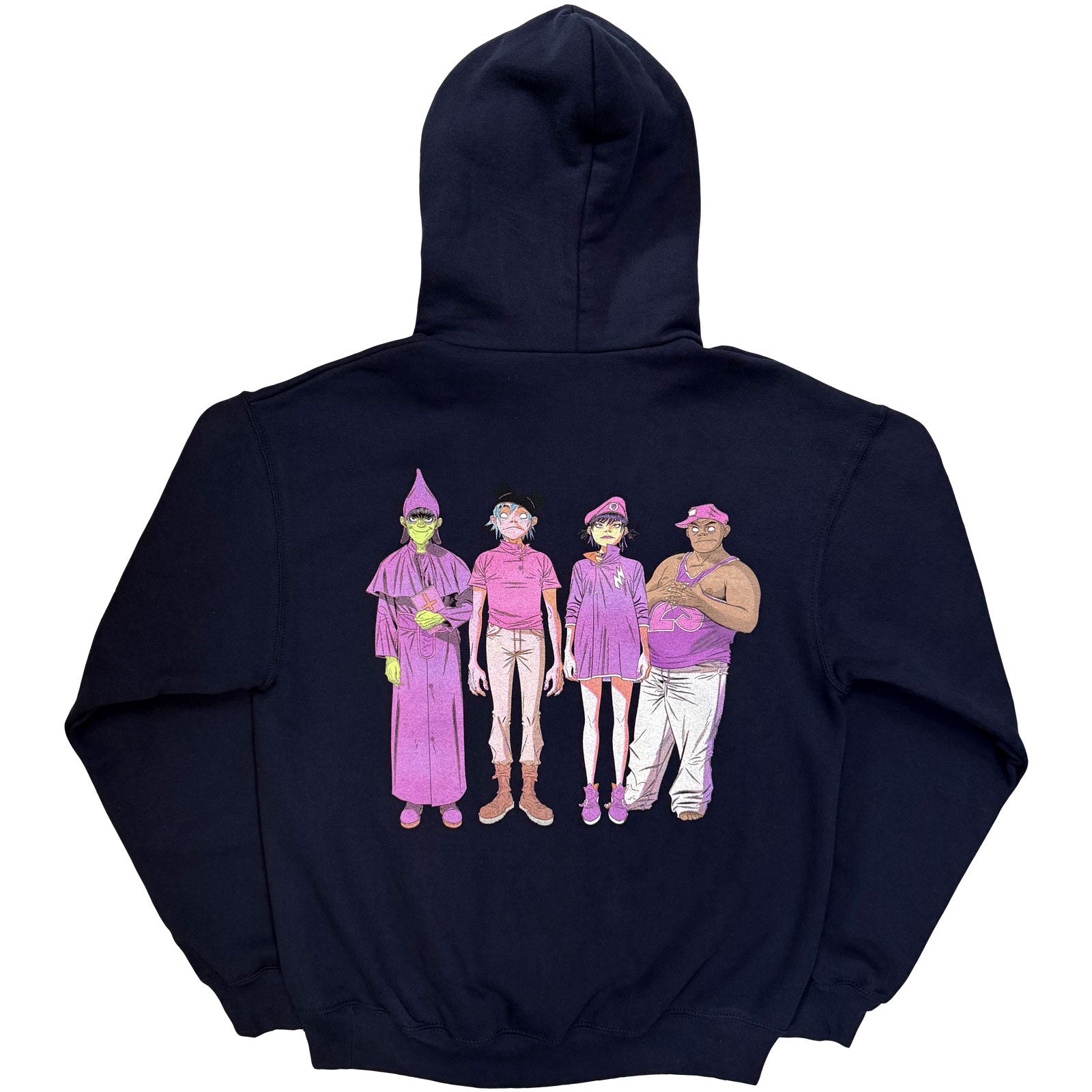 Gorillaz Unisex Pullover Hoodie: Cracker Island (Navy Blue) (Back Print)