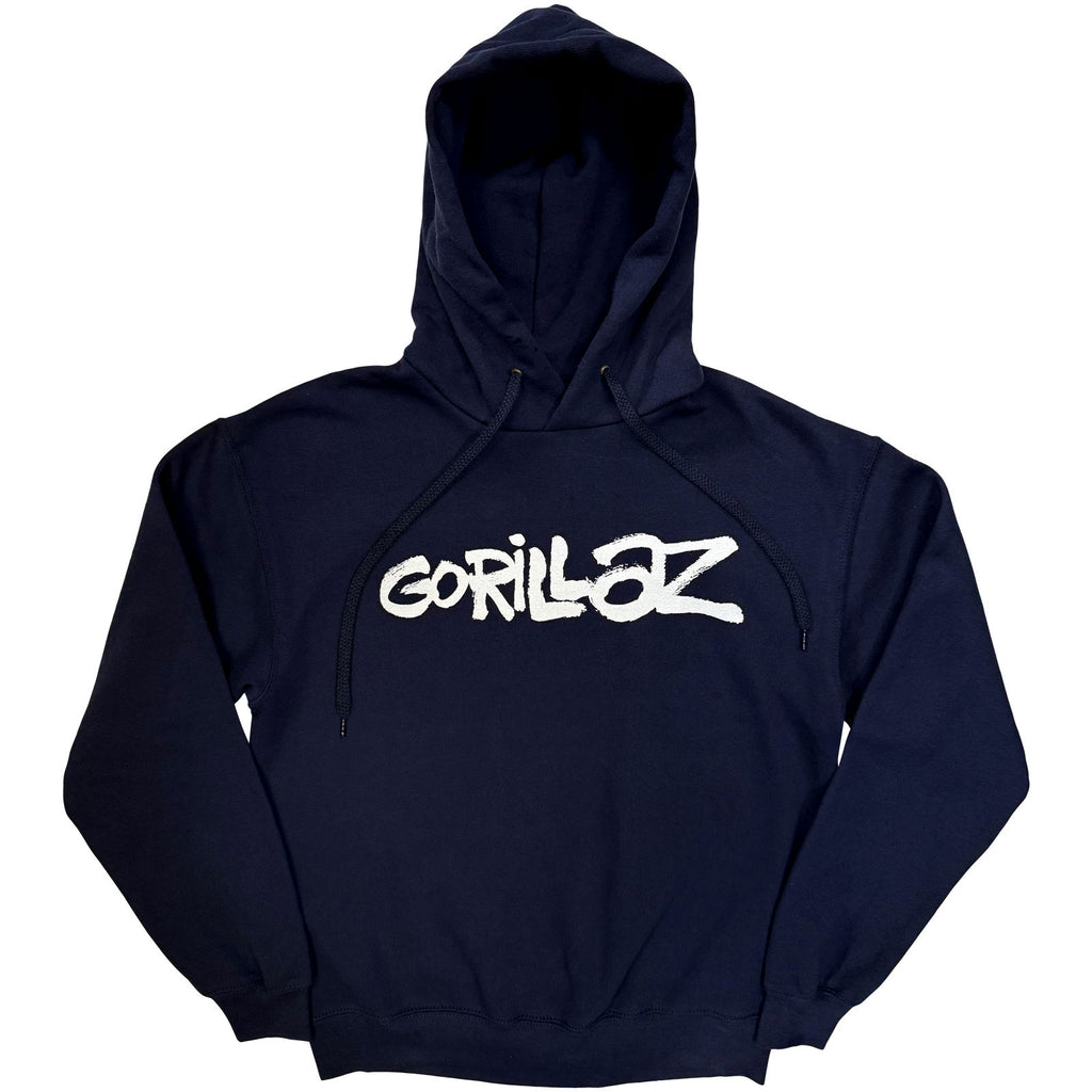 Gorillaz Unisex Pullover Hoodie: Cracker Island (Navy Blue) (Back Print)