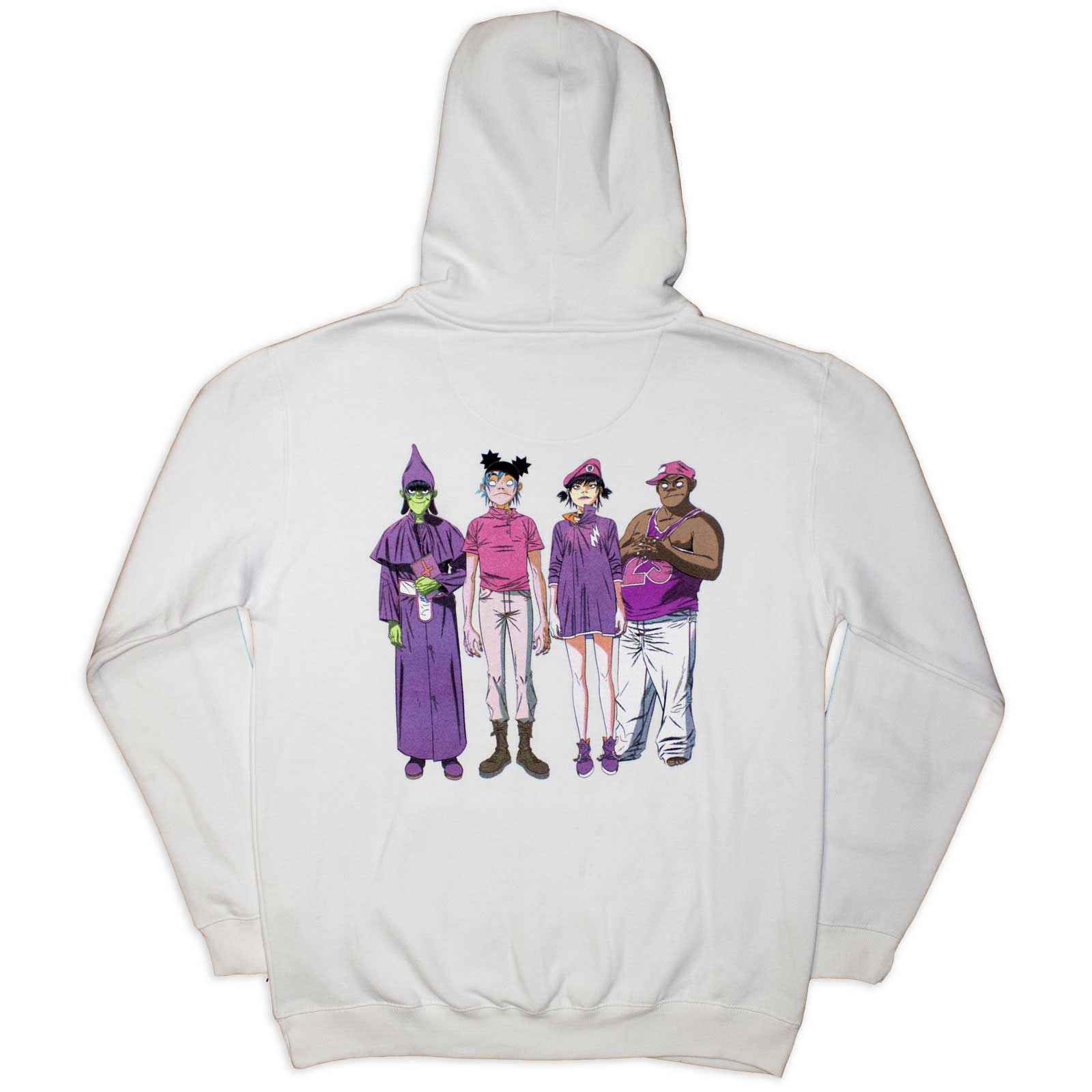 Gorillaz Unisex Pullover Hoodie: Cracker Island (White) (Back Print)