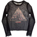 Gorillaz Ladies Long Sleeve Mesh Crop Top: The Mountain (Black)
