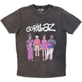 Gorillaz Unisex Stone Wash T-Shirt: Cracker Island Standing (Charcoal Grey)