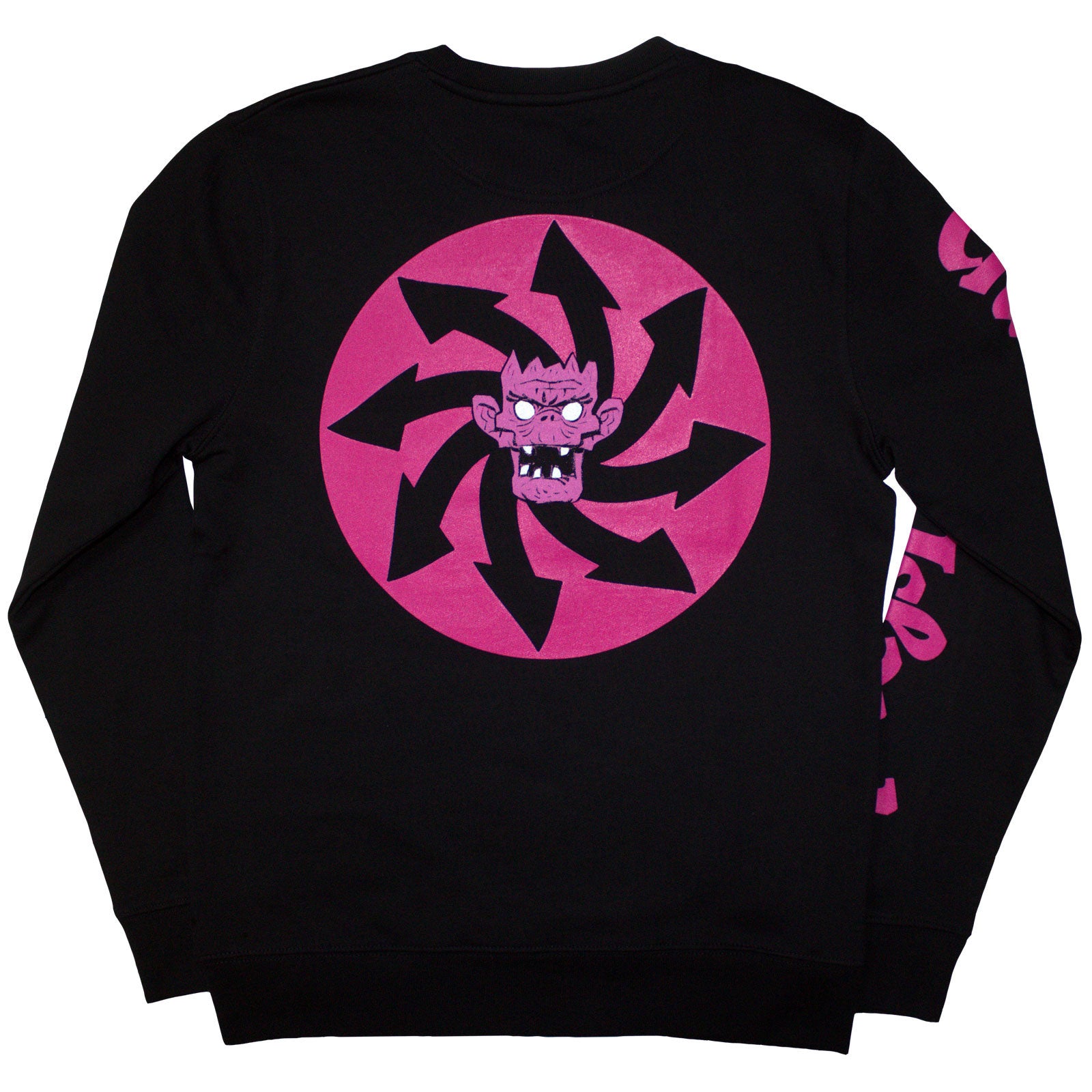 Gorillaz Unisex Sweatshirt: Craker Island Pazuzu Spiral (Black) (Back & Sleeve Print)