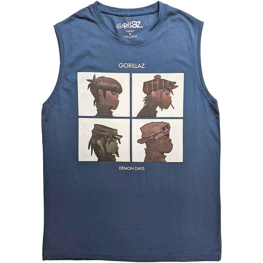 Gorillaz Unisex Tank T-Shirt: Demon Days (Denim Blue)
