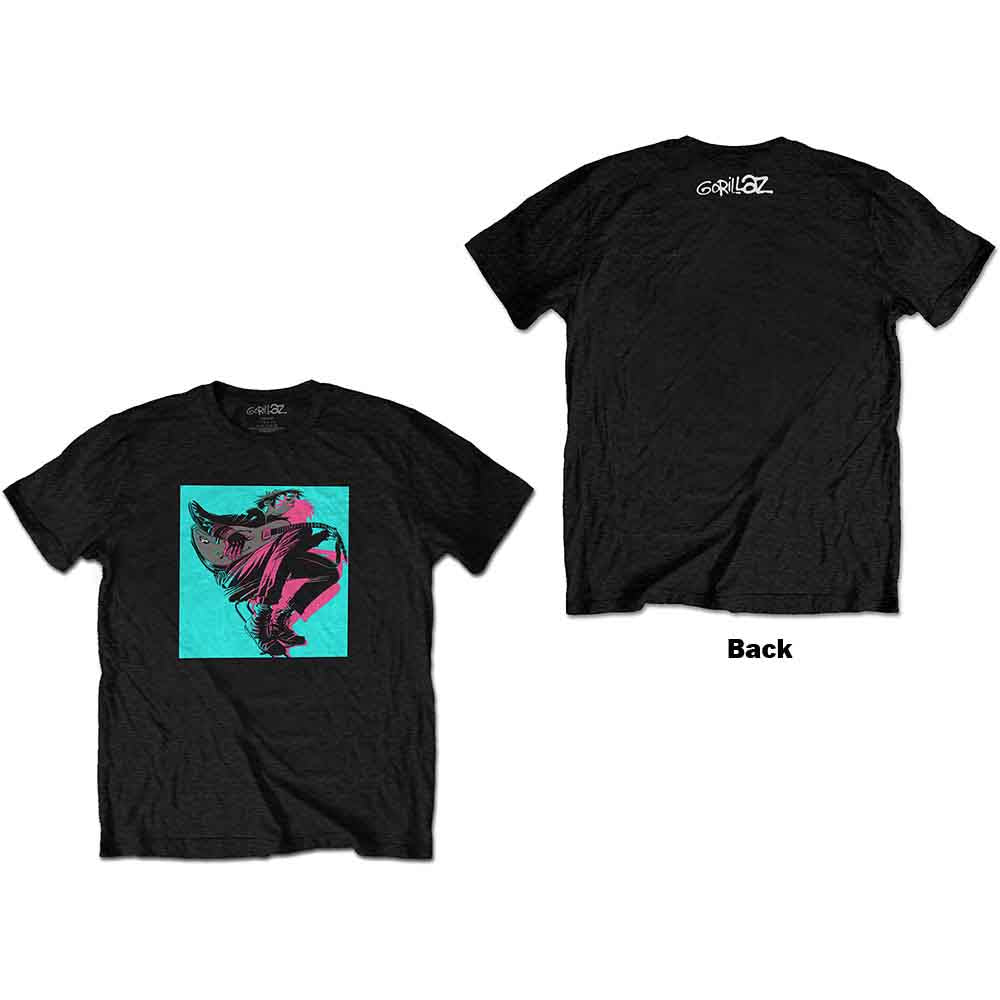 Gorillaz Unisex T-Shirt: Now Now Logo (Black) (Back Print)