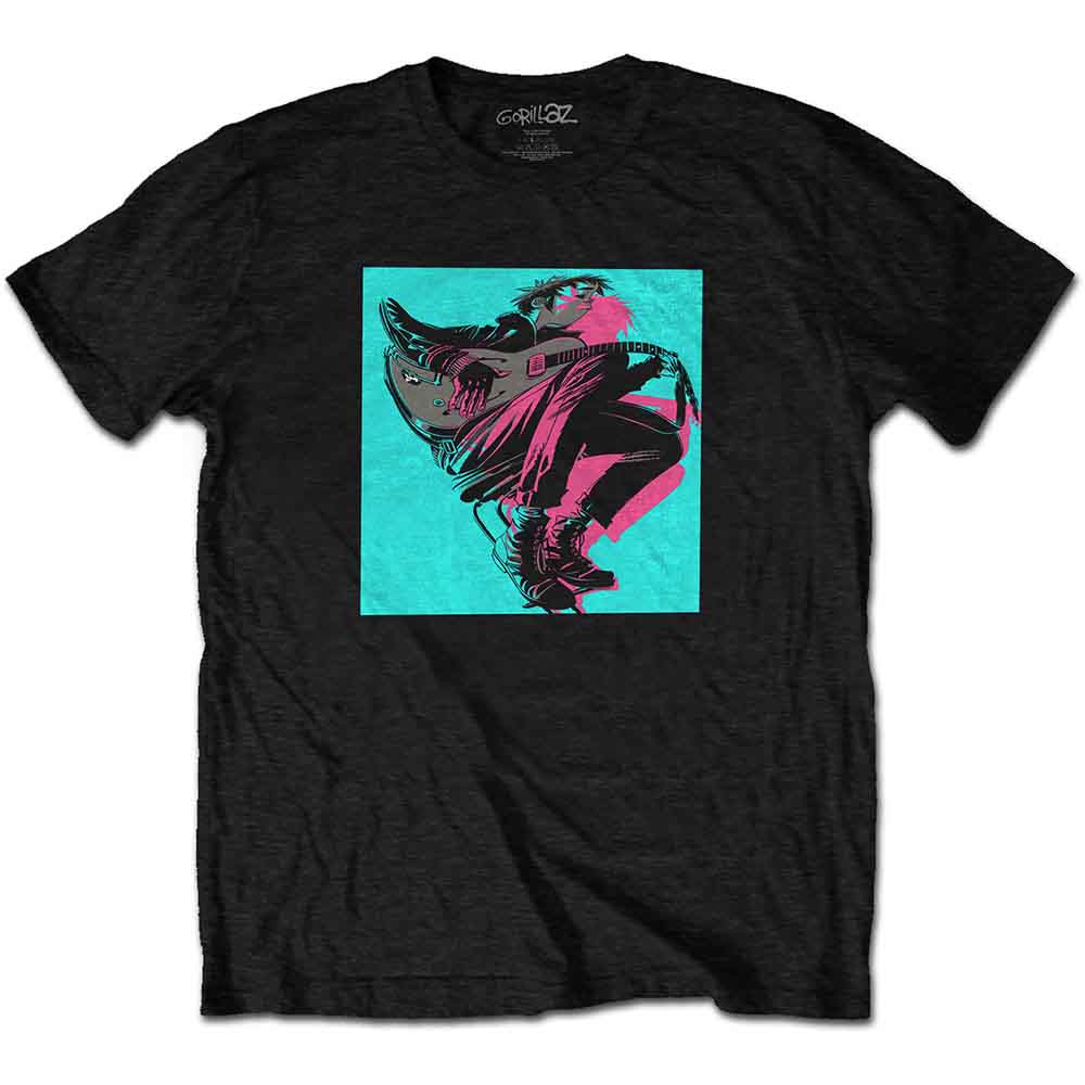 Gorillaz Unisex T-Shirt: Now Now Logo (Black) (Back Print)