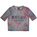 Grateful Dead Ladies Mesh Crop Top: Dancing Bears (Light Blue)
