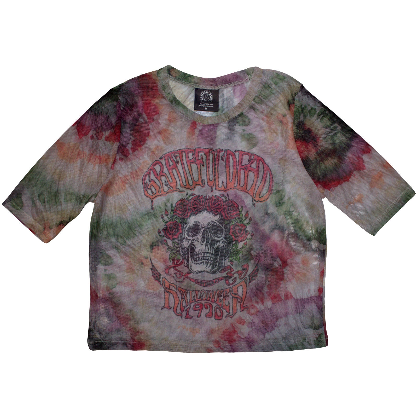 Grateful Dead Ladies Mesh Crop Top: Stony Brook Bertha (White)