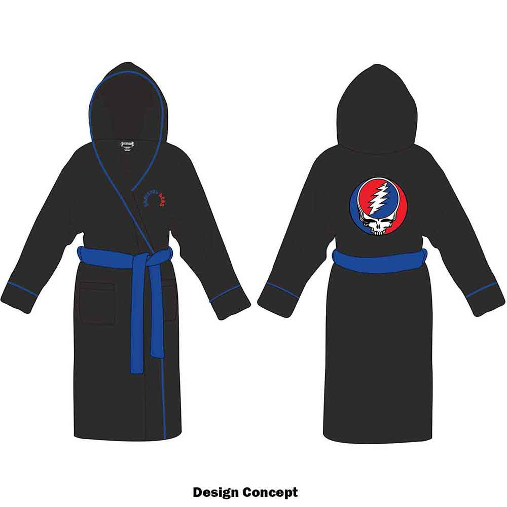 Grateful Dead Unisex Bathrobe: Steal Your Face (Black & Blue) (Back Print)
