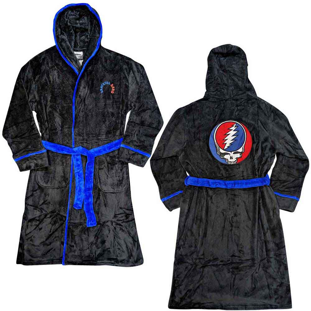 Grateful Dead Unisex Bathrobe: Steal Your Face (Black & Blue) (Back Print)