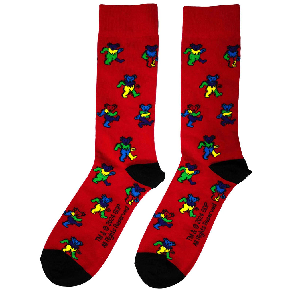 Grateful Dead Unisex Ankle Socks: Dancing Bears (Red) (UK Size 6 - 11)