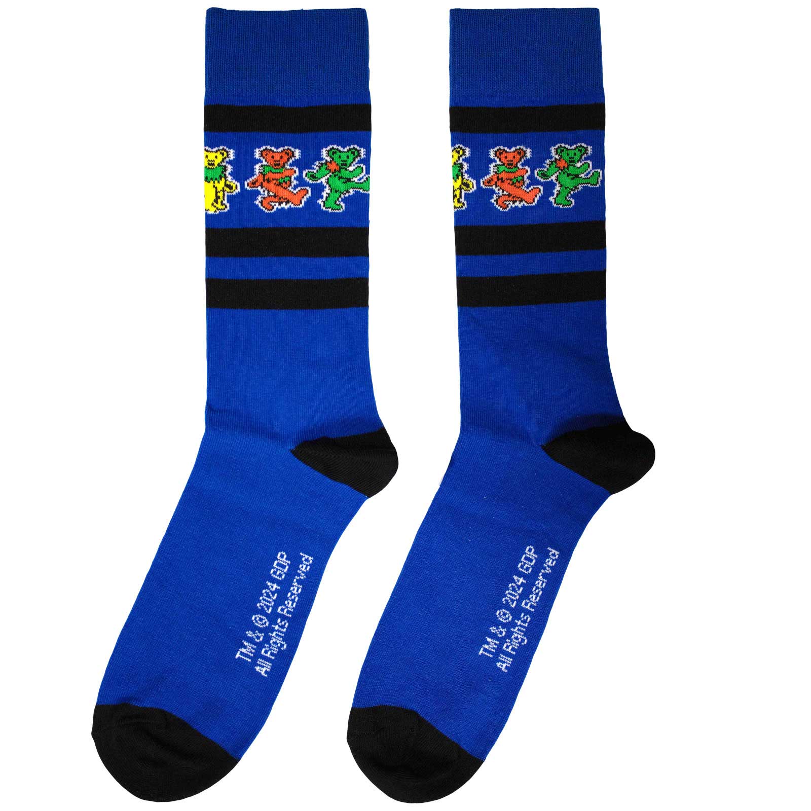 Grateful Dead Unisex Ankle Socks: Dancing Bears Stripe (Blue) (UK Size 6 - 11)