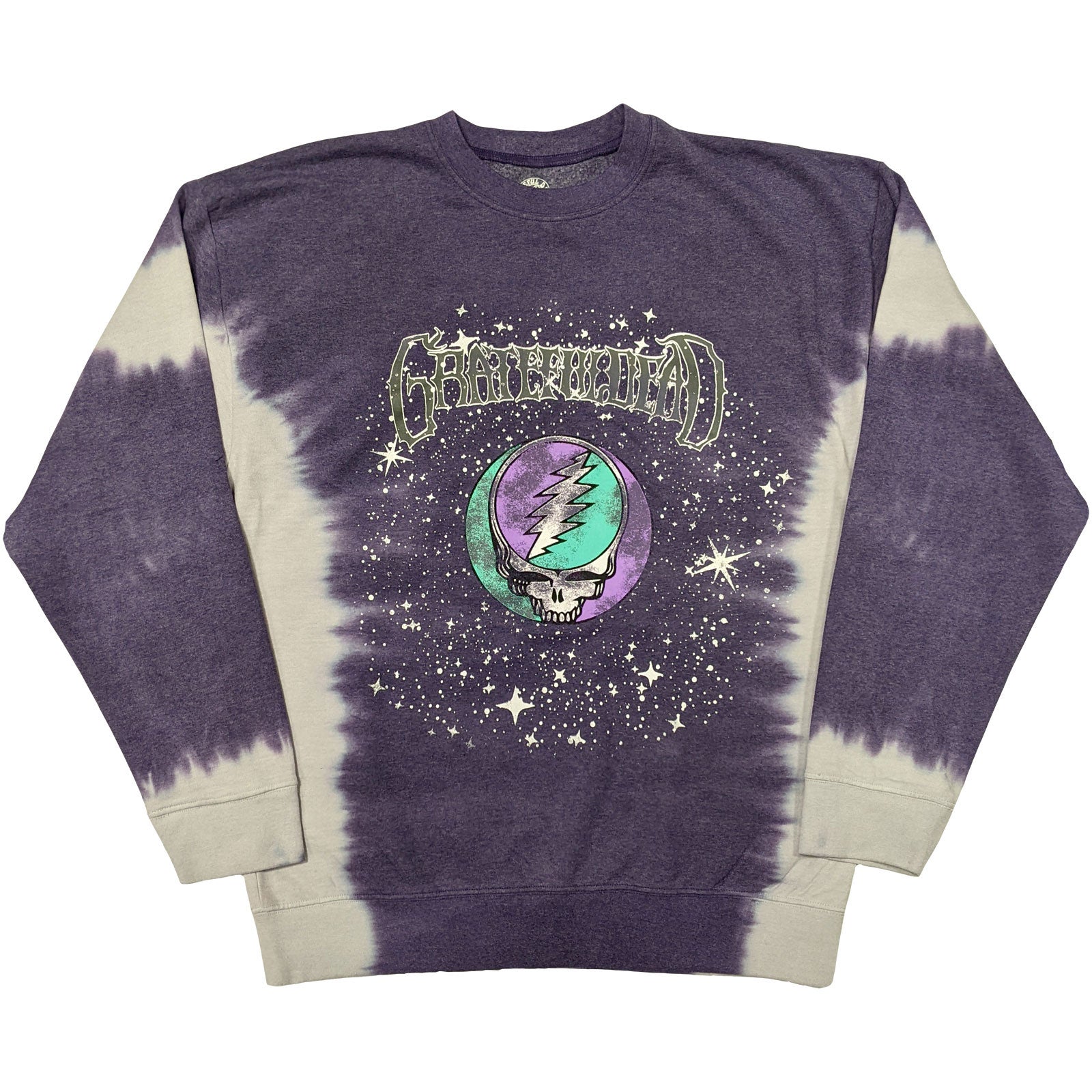 Grateful Dead Unisex Dip Dye Sweatshirt: Cosmic Stealie (Wash Collection) (Purple)