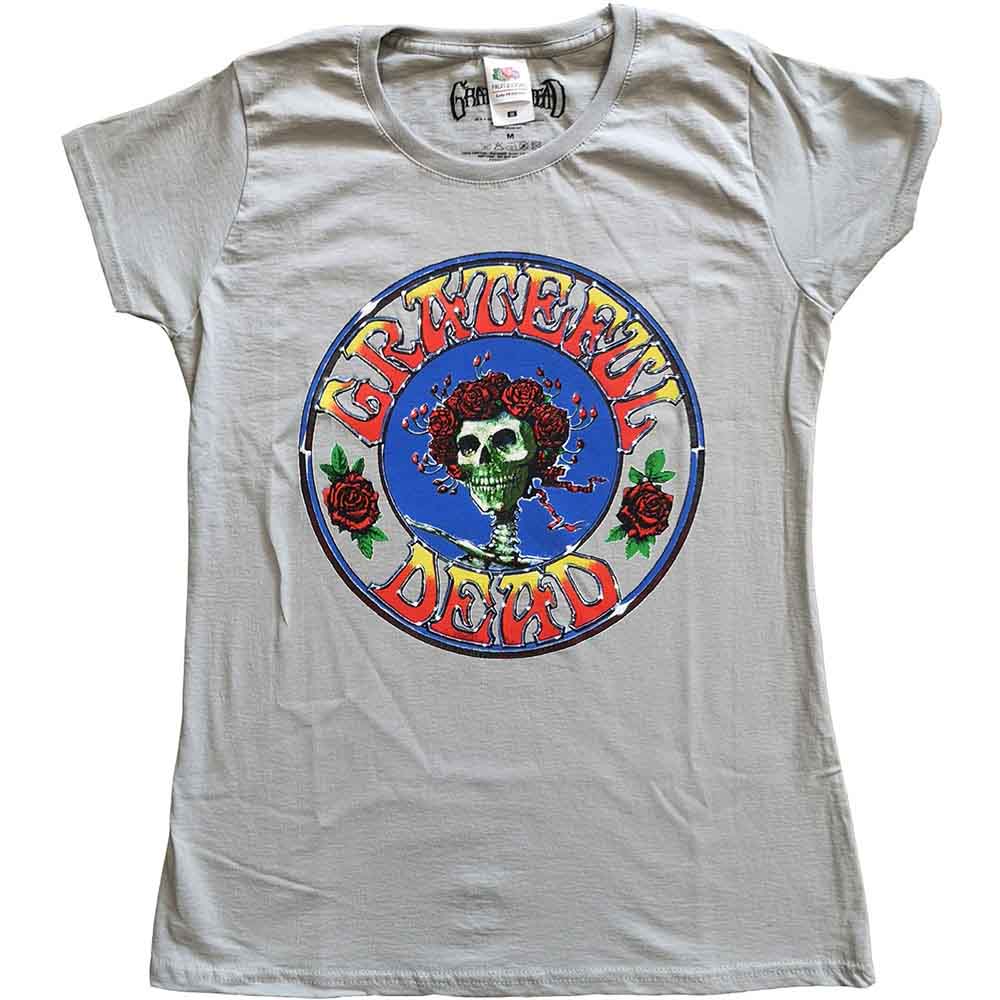 Grateful Dead Ladies T-Shirt: Bertha Circle Vintage Wash (Grey)