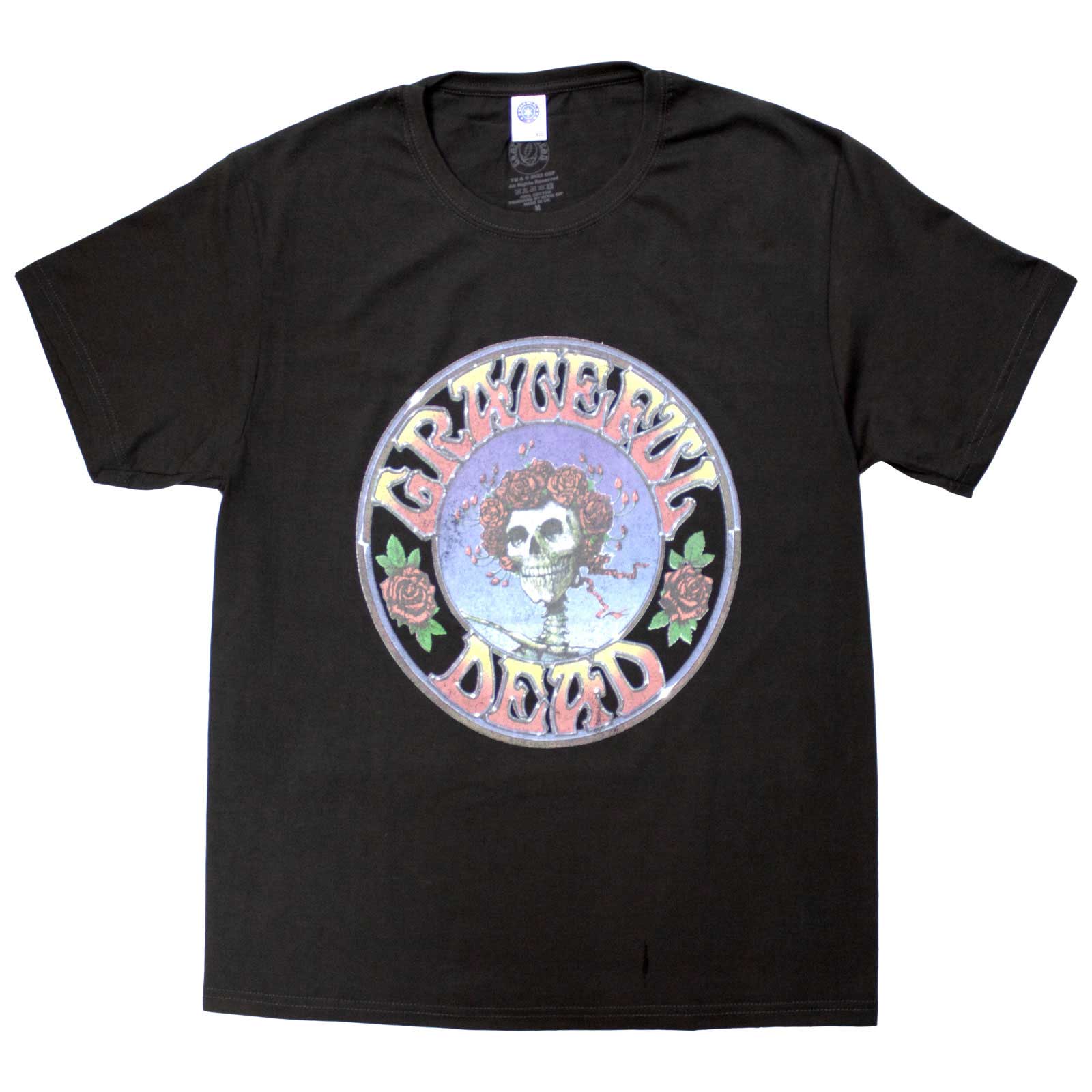 Grateful Dead Unisex T-Shirt: Bertha Circle Vintage Wash (Very Dark Charcoal Grey)