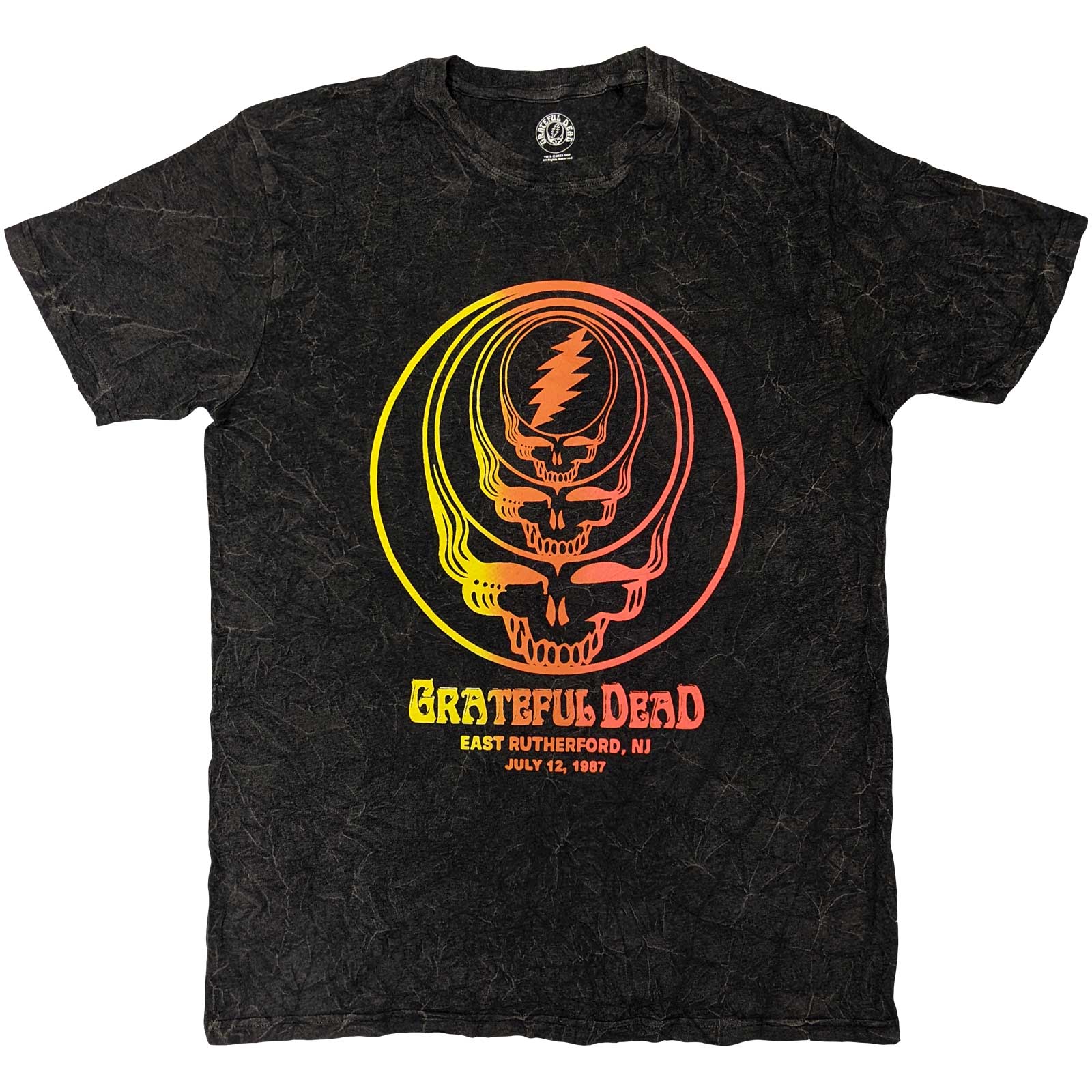 Grateful Dead Unisex T-Shirt: Concentric Skulls (Black) (Wash Collection)